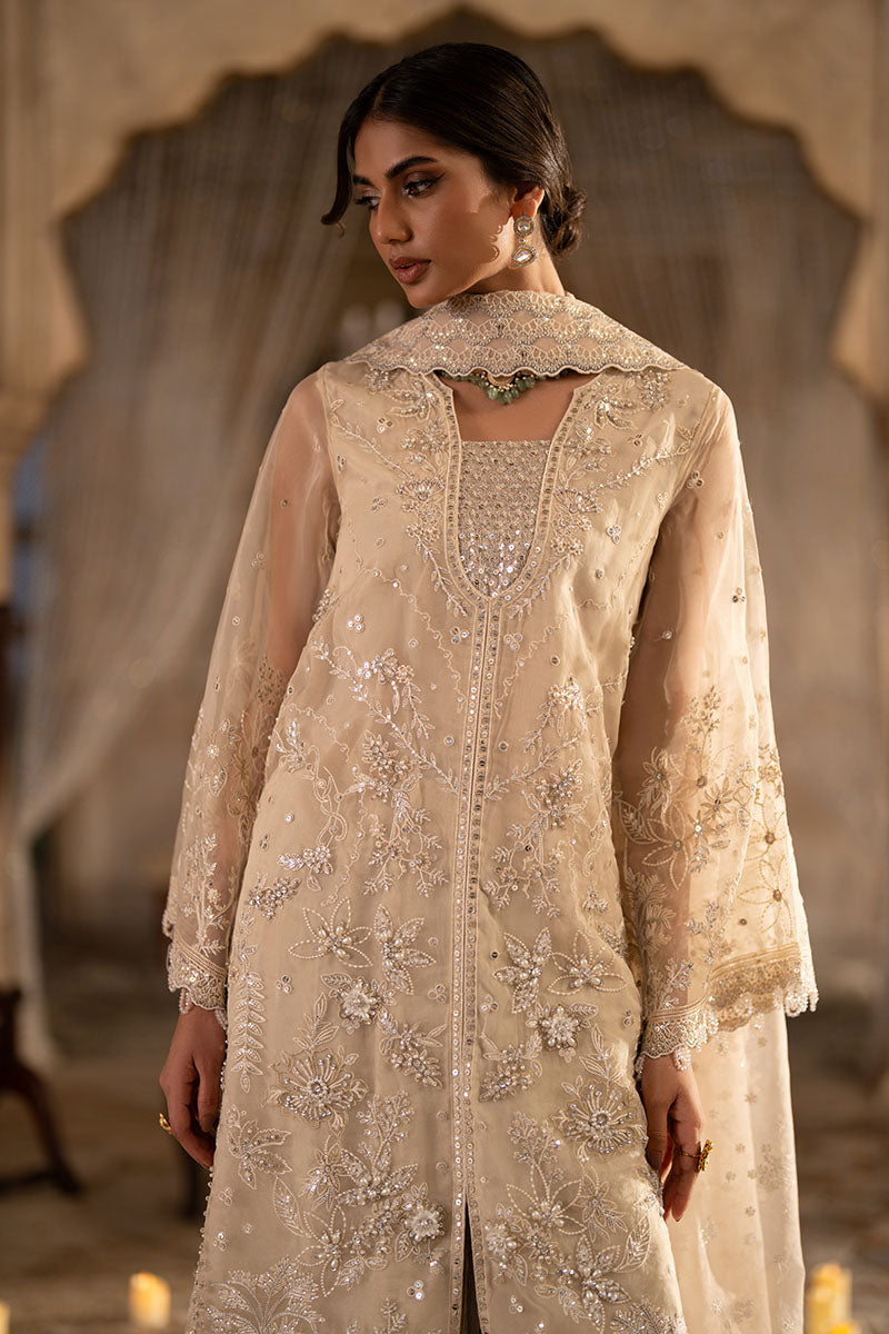 PEBBLE GLAM-3PC ORGANZA EMBROIDERED PRET - Pehnaawaa