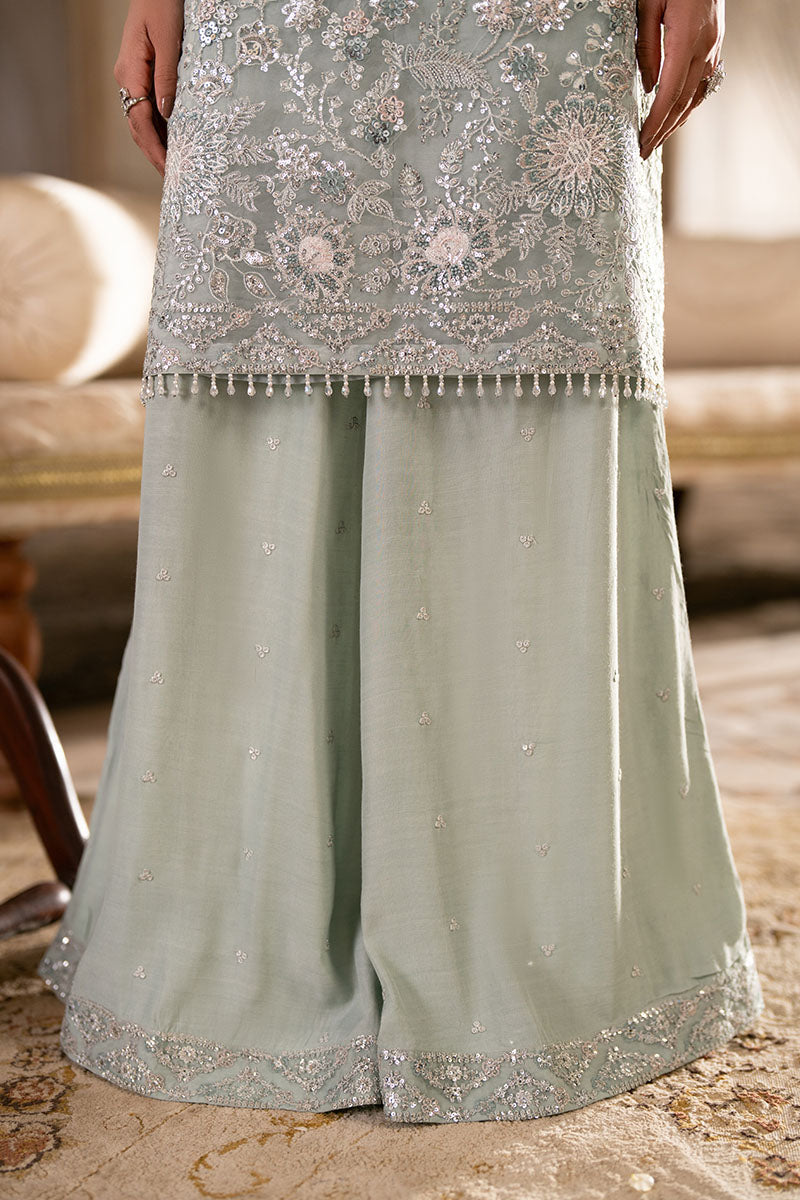 AQUA SPARKLE-3PC ORGANZA EMBROIDERED PRET - Pehnaawaa