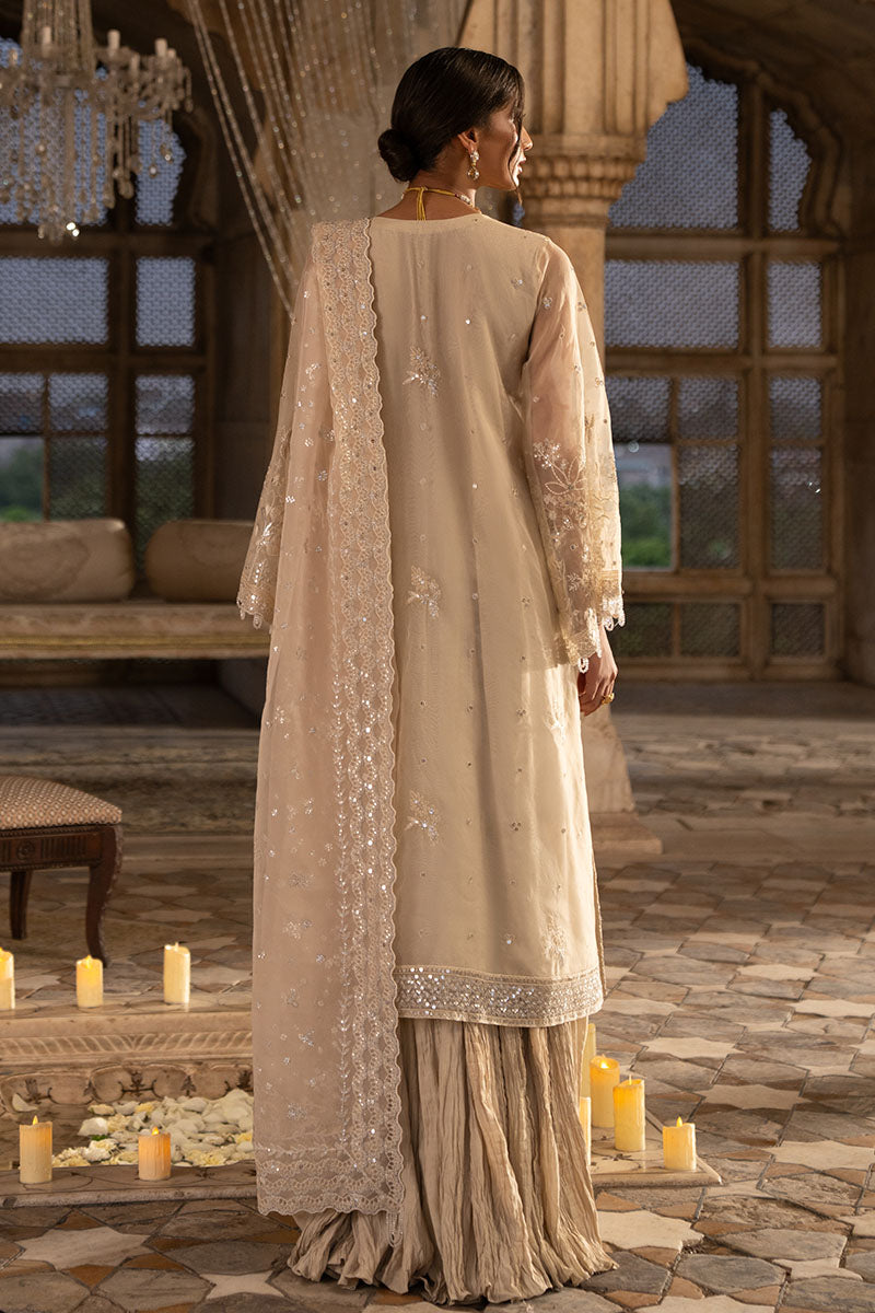 PEBBLE GLAM-3PC ORGANZA EMBROIDERED PRET - Pehnaawaa