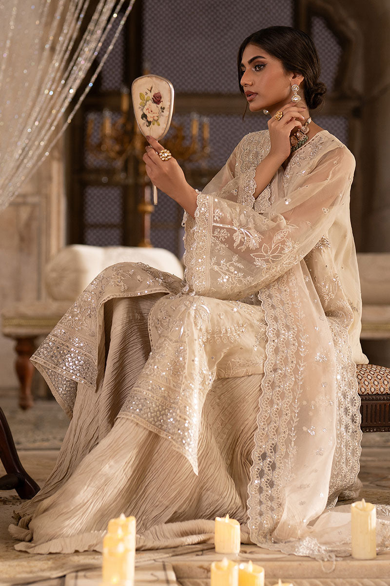 PEBBLE GLAM-3PC ORGANZA EMBROIDERED PRET - Pehnaawaa