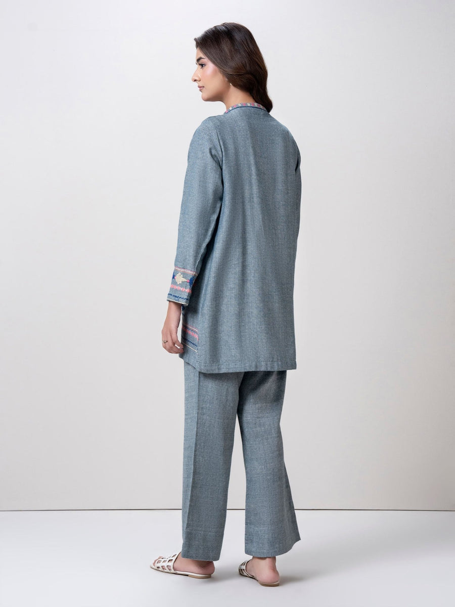 Yarn Dyed Co - ord Set - Embroidered - Pehnaawaa