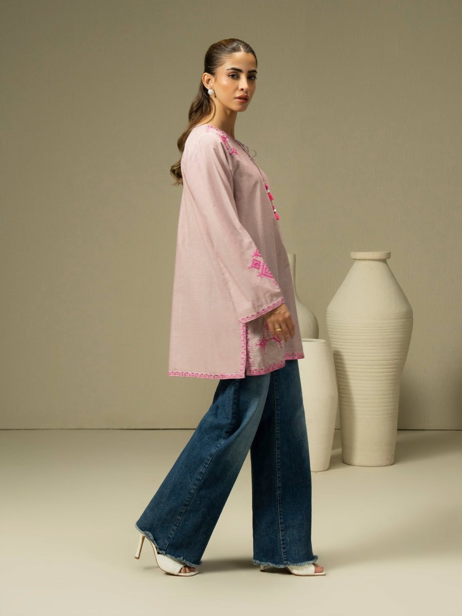 Yarn Dyed Kurti - Embroidered (Pret) - Pehnaawaa
