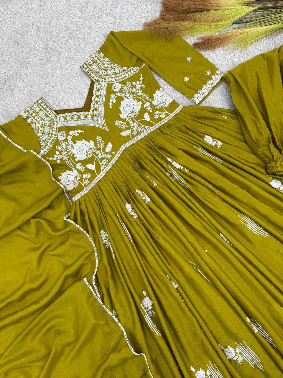 Ynf Chinon Silk KESH159 1049 Suits & Dresses Wholesale Ladies Suits Sharara Salwar Suits Embroidery Suits Manufacturer