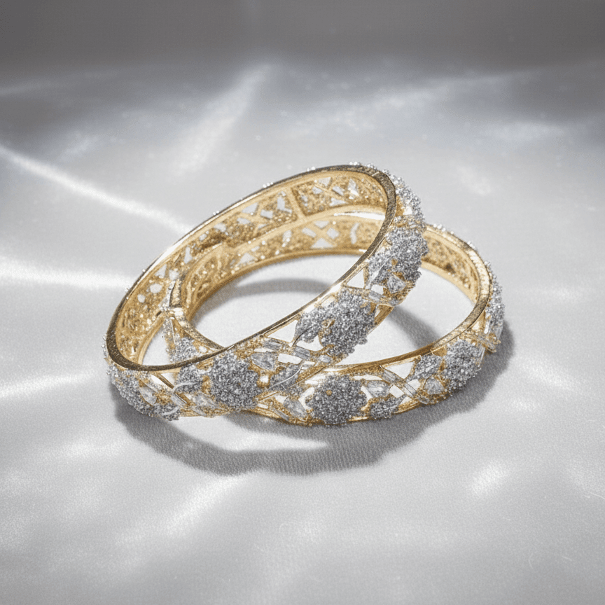 Zirconia Regal Two - Tone Cuffs - Pehnaawaa