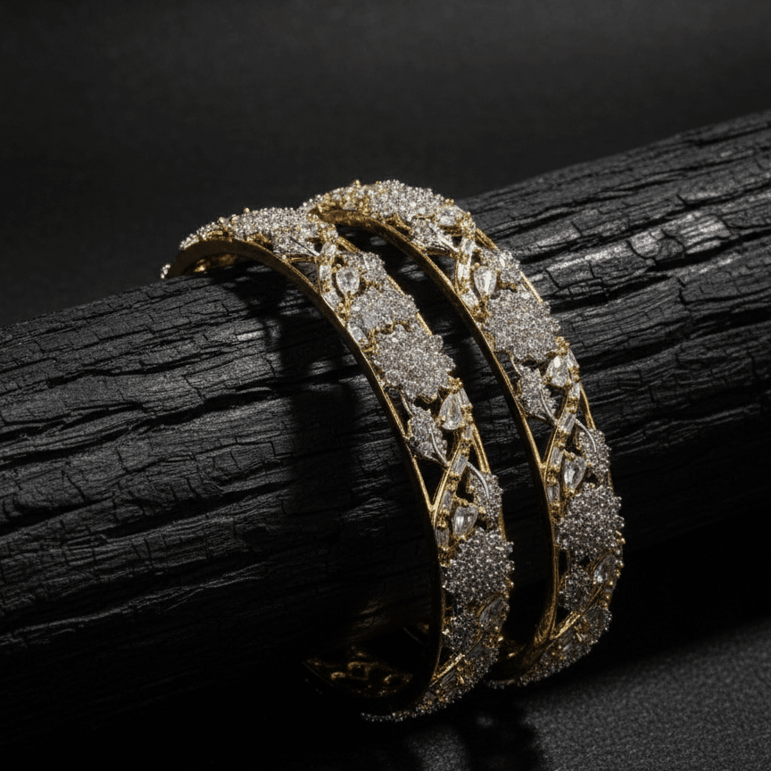 Zirconia Regal Two - Tone Cuffs - Pehnaawaa